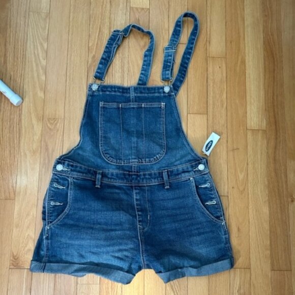 Old Navy, Short Overalls, Size M, Blue - Picture 1 of 2